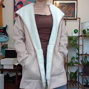 Women's Cream Hooded Coat